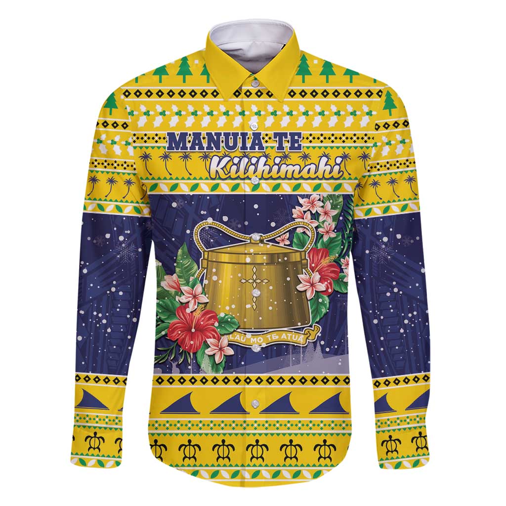 Tokelau Christmas Family Matching Long Sleeve Bodycon Dress and Hawaiian Shirt Tokelauan Badge Manuia Te Kilihimahi