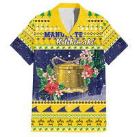 Tokelau Christmas Family Matching Off Shoulder Short Dress and Hawaiian Shirt Tokelauan Badge Manuia Te Kilihimahi