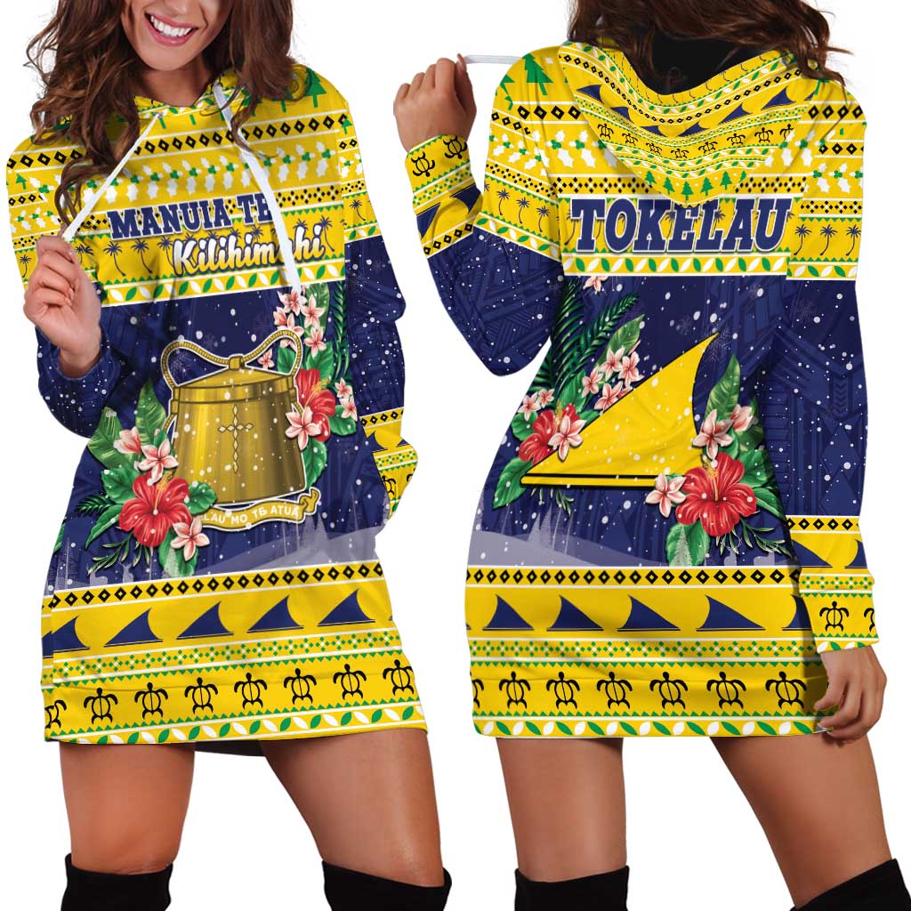 Tokelau Christmas Hoodie Dress Tokelauan Badge Manuia Te Kilihimahi
