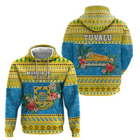 Tuvalu Christmas Hoodie Coat Of Arms Manuia Te Kilisimasi