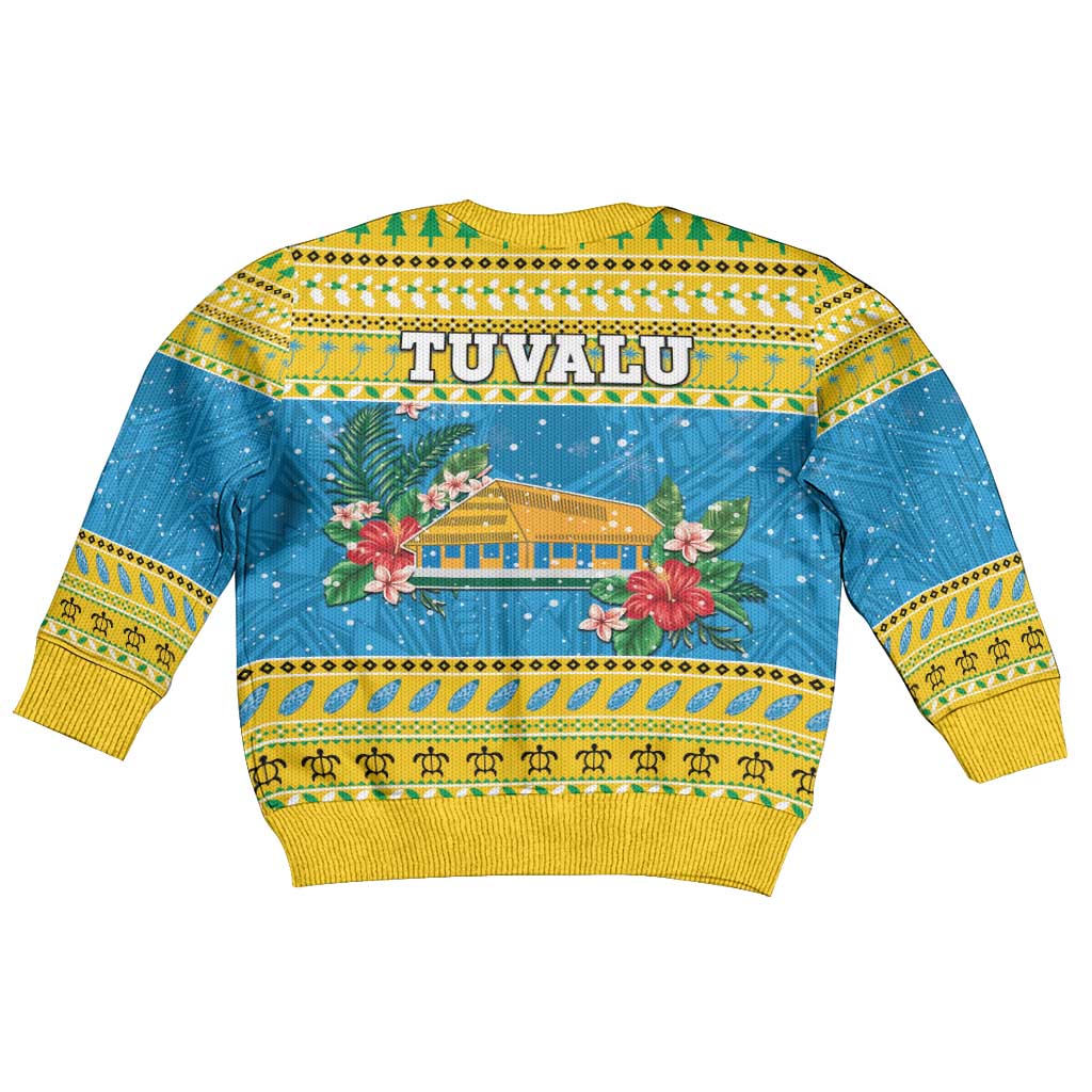 Tuvalu Christmas Kid Ugly Christmas Sweater Coat Of Arms Manuia Te Kilisimasi