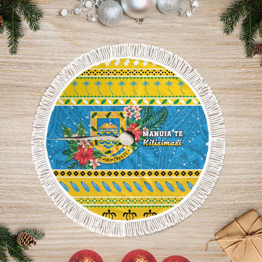 Tuvalu Christmas Tree Skirt Coat Of Arms Manuia Te Kilisimasi