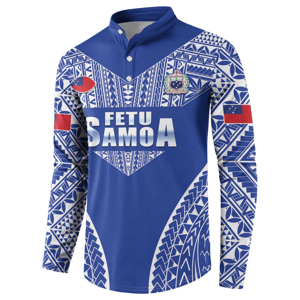 Fetu Samoa Rugby Custom Button Sweatshirt Go Champions