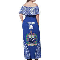 Fetu Samoa Rugby Custom Family Matching Off Shoulder Maxi Dress and Hawaiian Shirt Go Champions