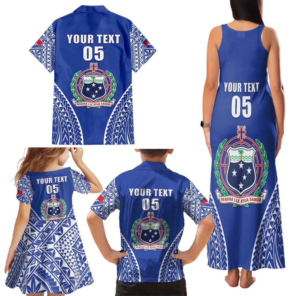 Fetu Samoa Rugby Custom Family Matching Tank Maxi Dress and Hawaiian Shirt Go Champions