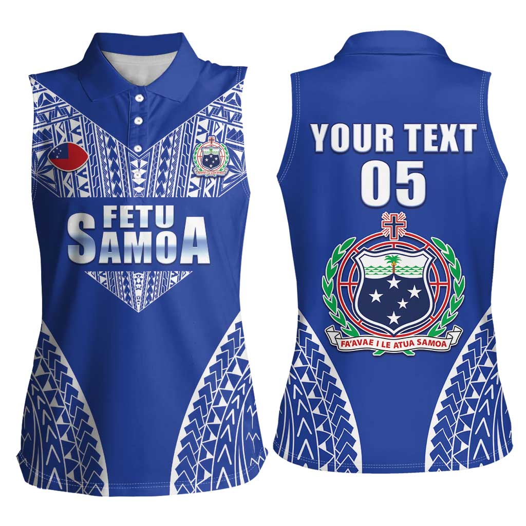 Fetu Samoa Rugby Custom Women Sleeveless Polo Shirt Go Champions