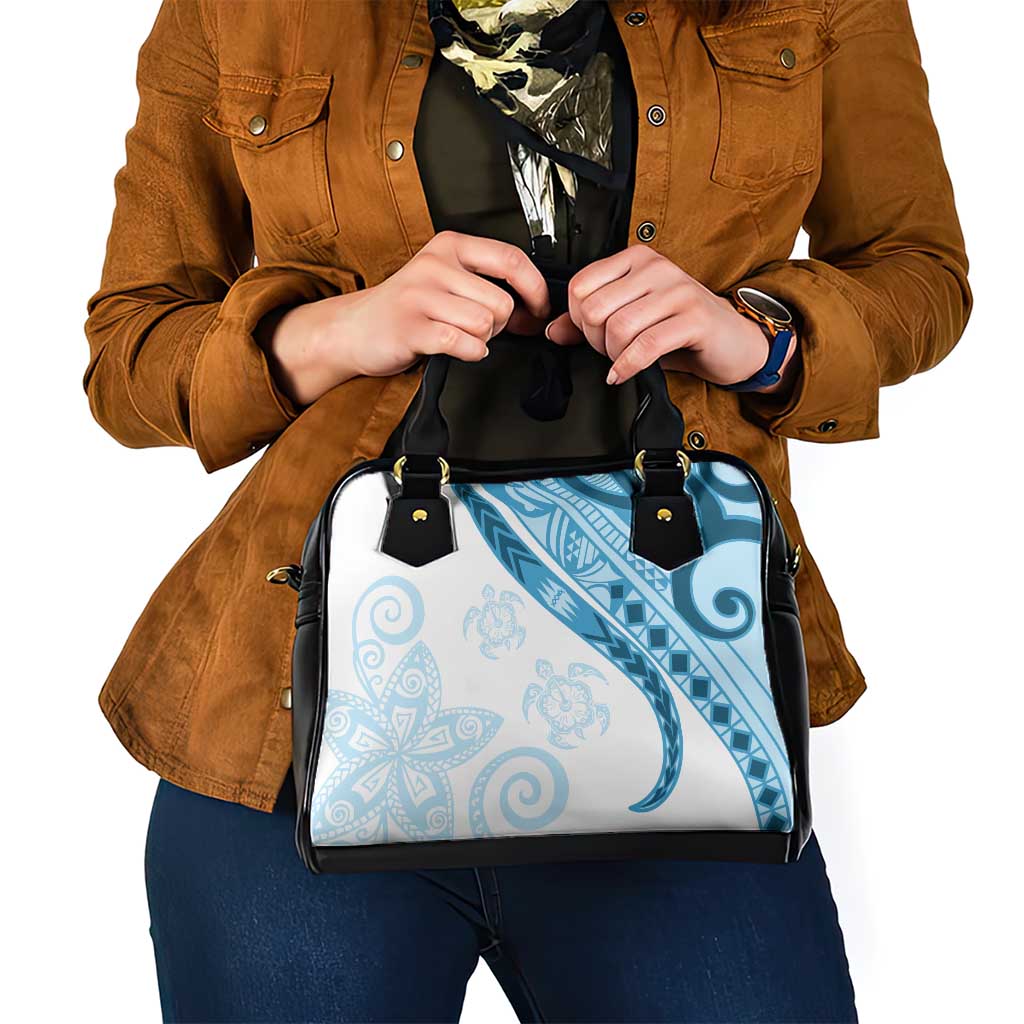 Blue Polynesian Tribal Turtle Floral Pattern Shoulder Handbag