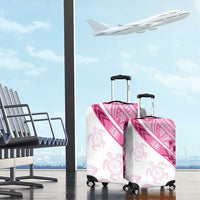 Rose Pink Polynesian Tribal Turtle Floral Pattern Luggage Cover