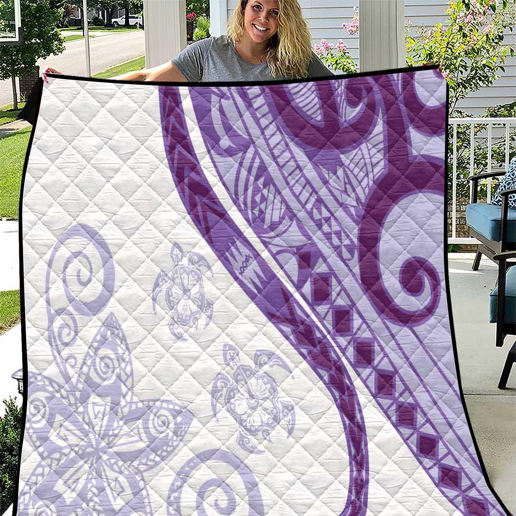 Purple Polynesian Tribal Turtle Floral Pattern Quilt LT05 Purple - Polynesian Pride
