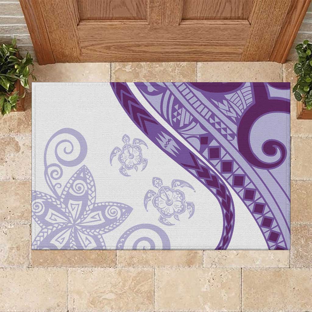 Purple Polynesian Tribal Turtle Floral Pattern Rubber Doormat LT05 Purple - Polynesian Pride