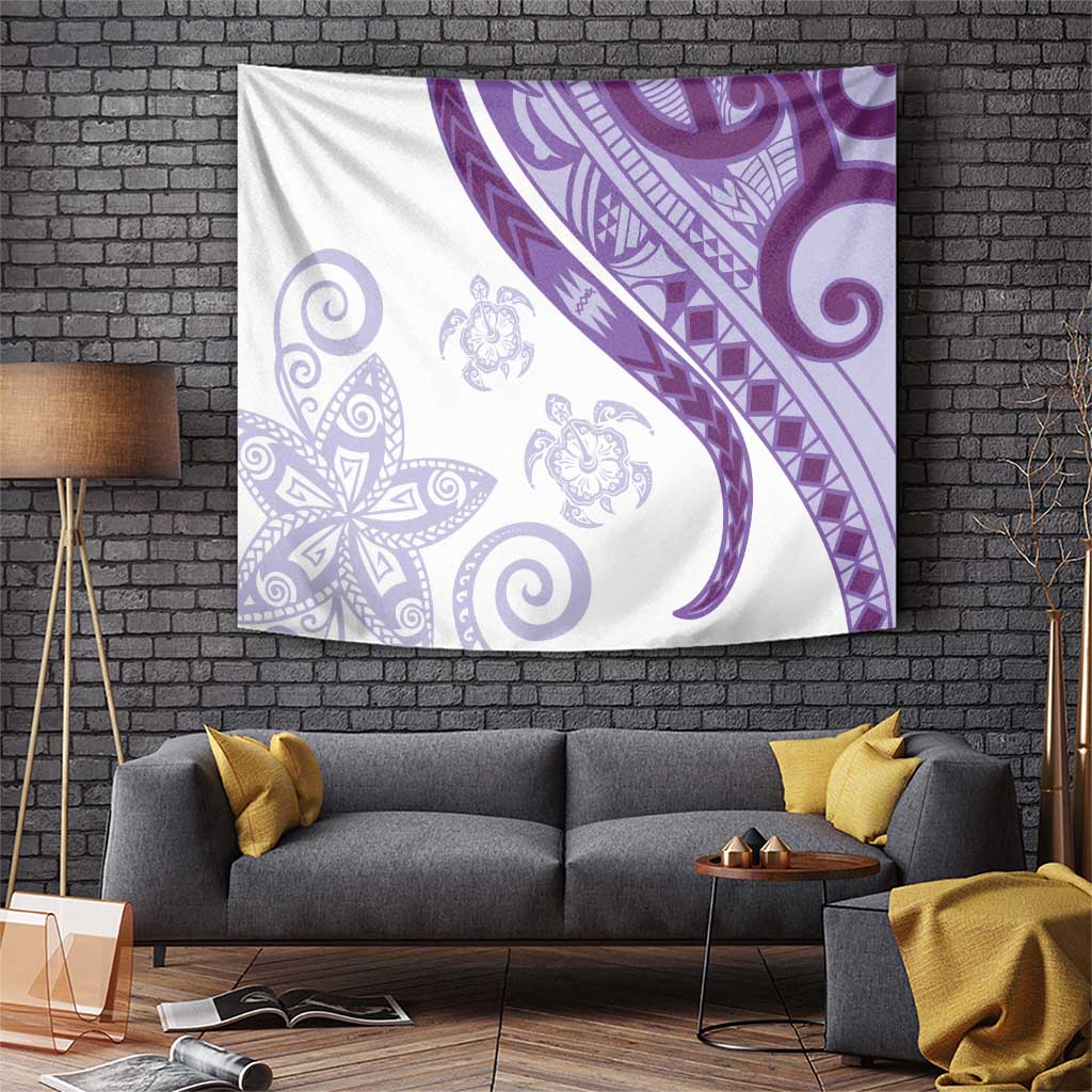 Purple Polynesian Tribal Turtle Floral Pattern Tapestry LT05 Purple - Polynesian Pride