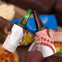 Coral Red Polynesian Tribal Turtle Floral Pattern 4 in 1 Can Cooler Tumbler