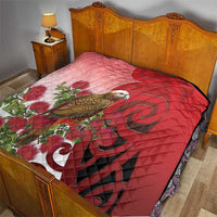 New Zealand Parrot Kaka Quilt Maori Koru With Pohutukawa Flowers LT05 - Polynesian Pride