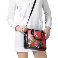 New Zealand Parrot Kaka Shoulder Handbag Maori Koru With Pohutukawa Flowers LT05 - Polynesian Pride