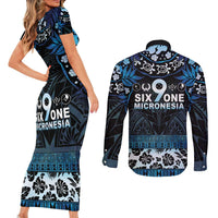 Micronesia FSM 691 Couples Matching Short Sleeve Bodycon Dress and Long Sleeve Button Shirt Respect Culture