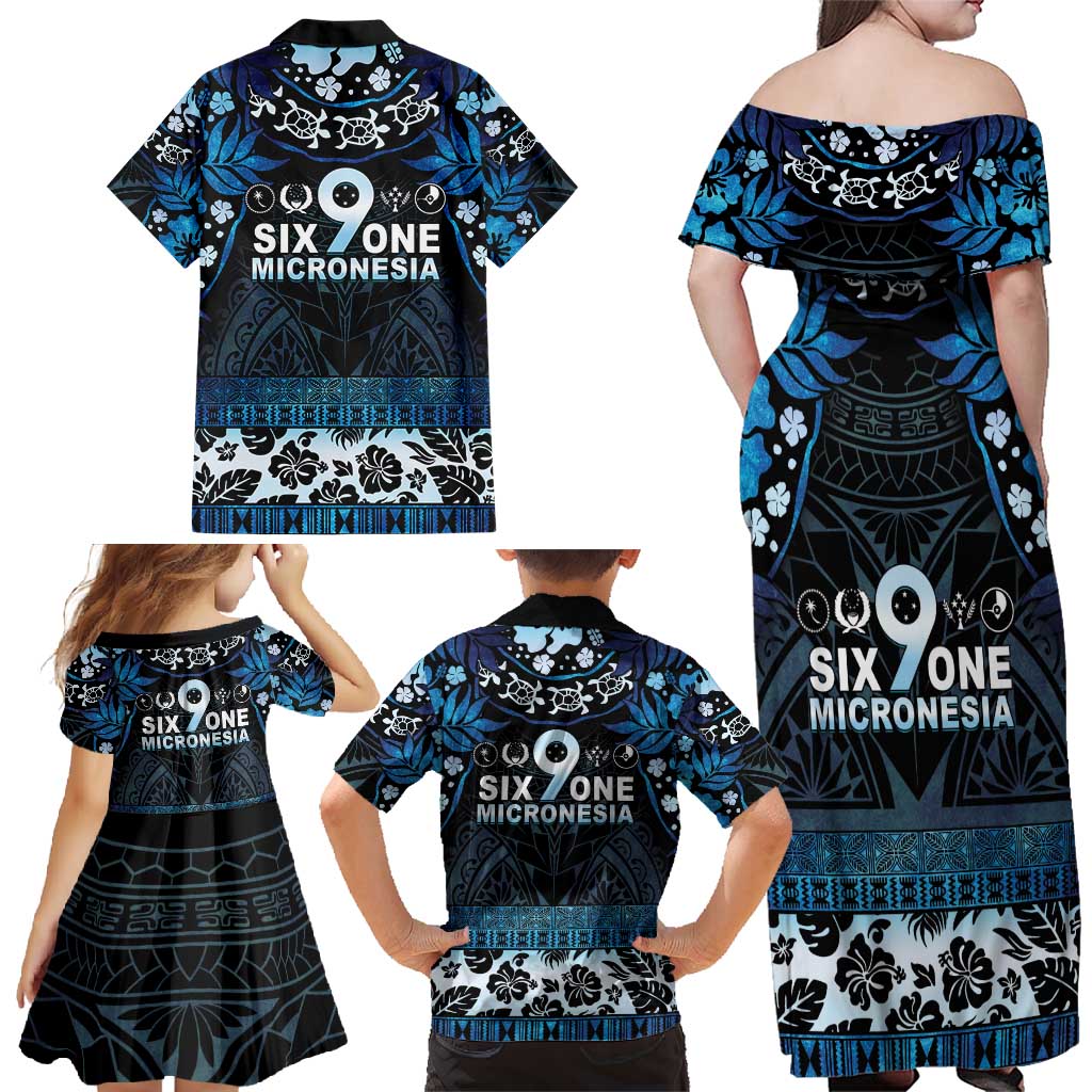 Micronesia FSM 691 Family Matching Off Shoulder Maxi Dress and Hawaiian Shirt Respect Culture