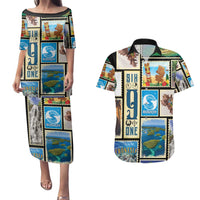 FSM Micronesia Culture Couples Matching Puletasi and Hawaiian Shirt
