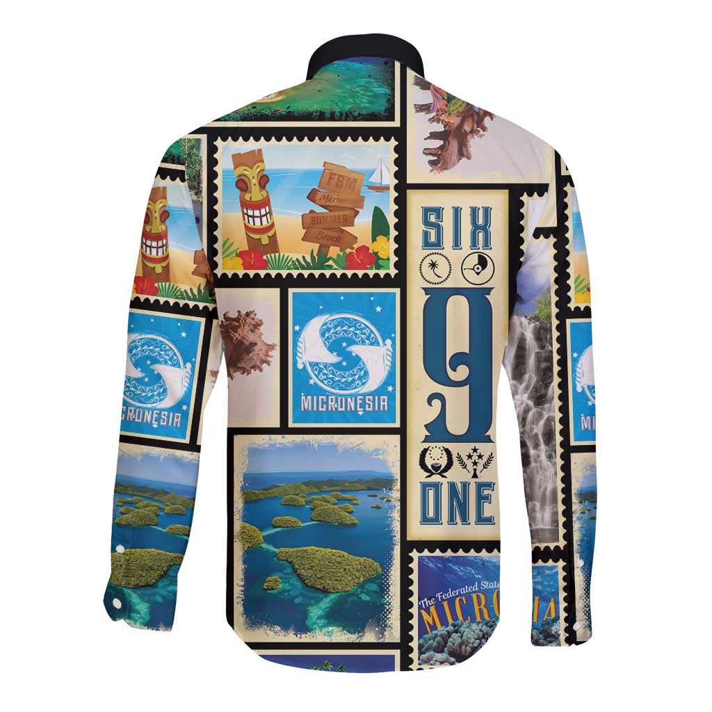 FSM Micronesia Culture Long Sleeve Button Shirt LT05 - Polynesian Pride