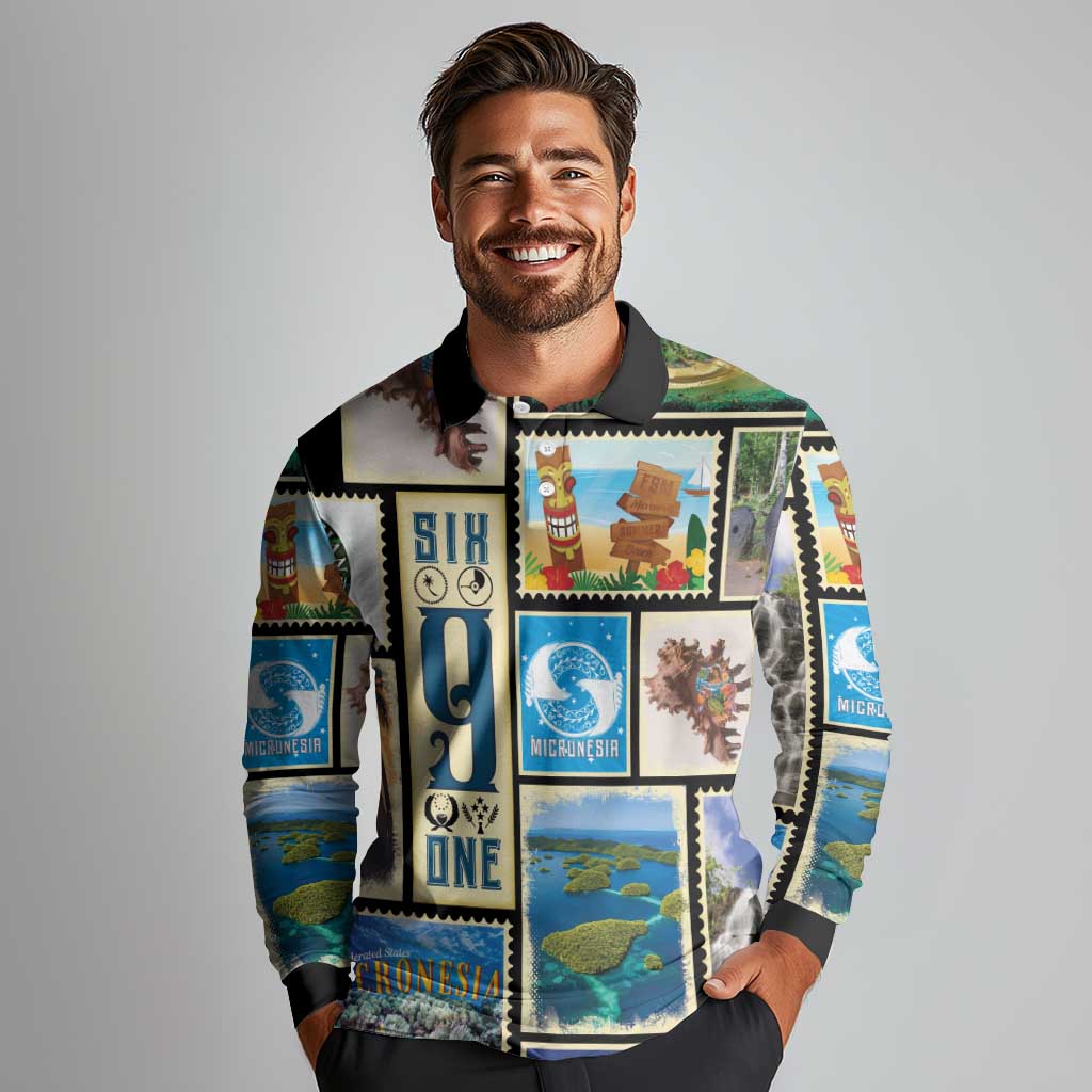 FSM Micronesia Culture Long Sleeve Polo Shirt
