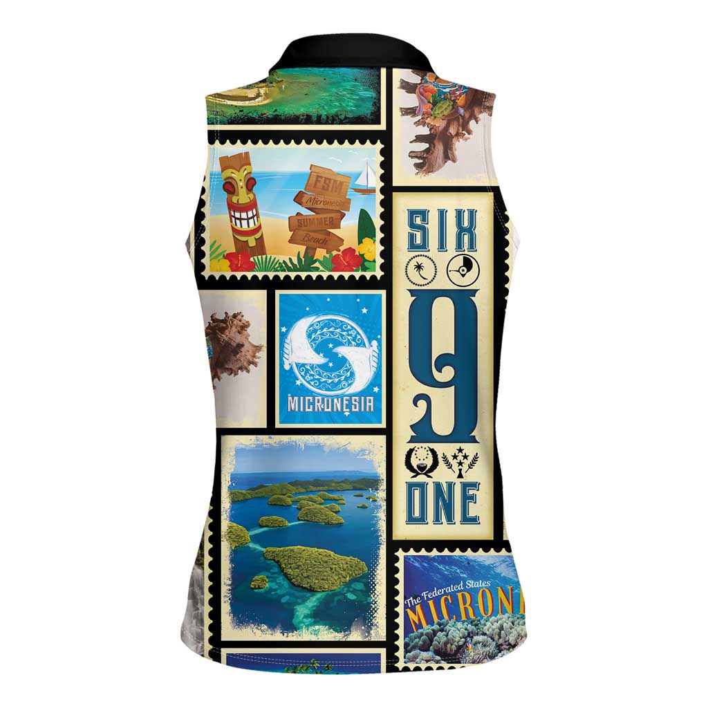 FSM Micronesia Culture Women Sleeveless Polo Shirt