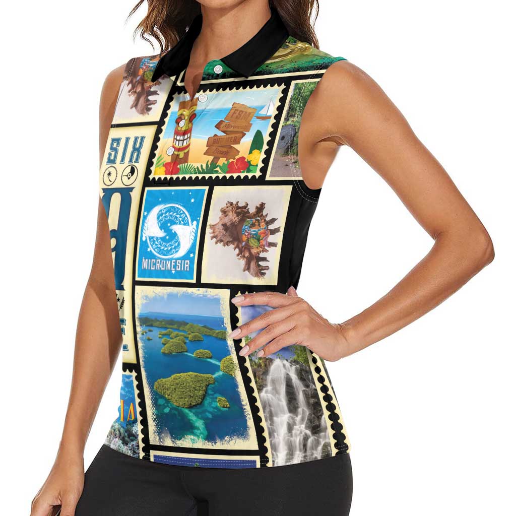 FSM Micronesia Culture Women Sleeveless Polo Shirt