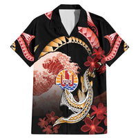 Personalised French Polynesia Victory Day Family Matching Mermaid Dress and Hawaiian Shirt Polynesian Pattern Plumeria