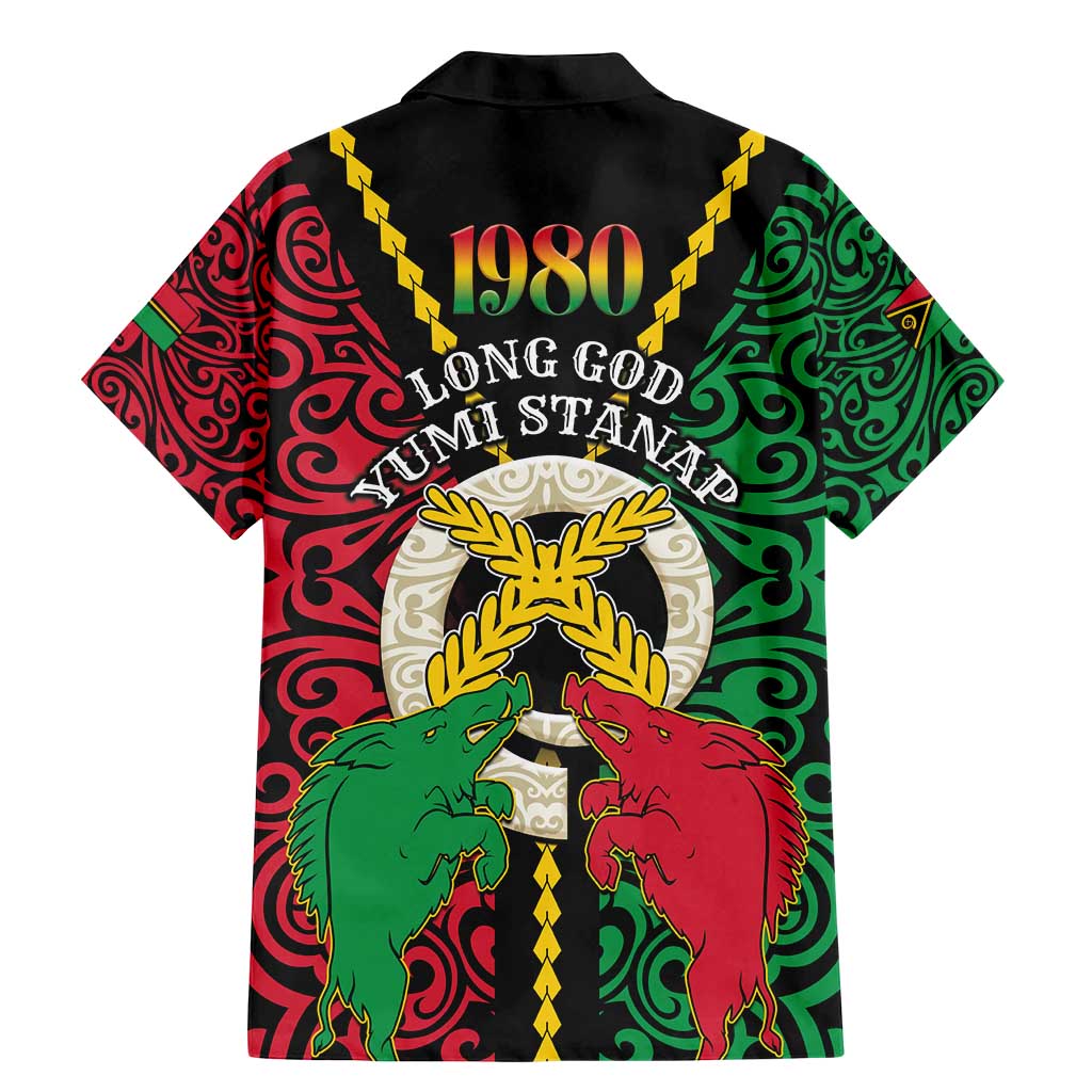 Vanuatu 45th Independence Day Family Matching Mermaid Dress and Hawaiian Shirt Long God Yumi Stanap Wild Boar LT05