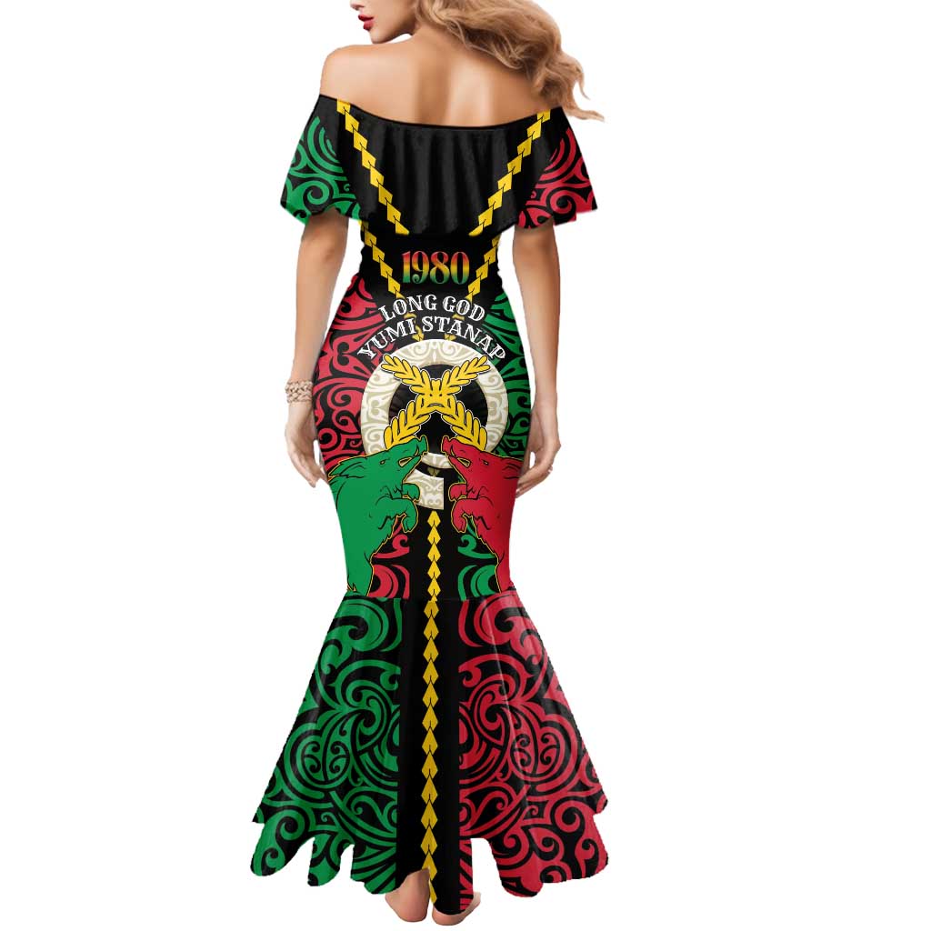 Vanuatu 45th Independence Day Mermaid Dress Long God Yumi Stanap Wild Boar LT05
