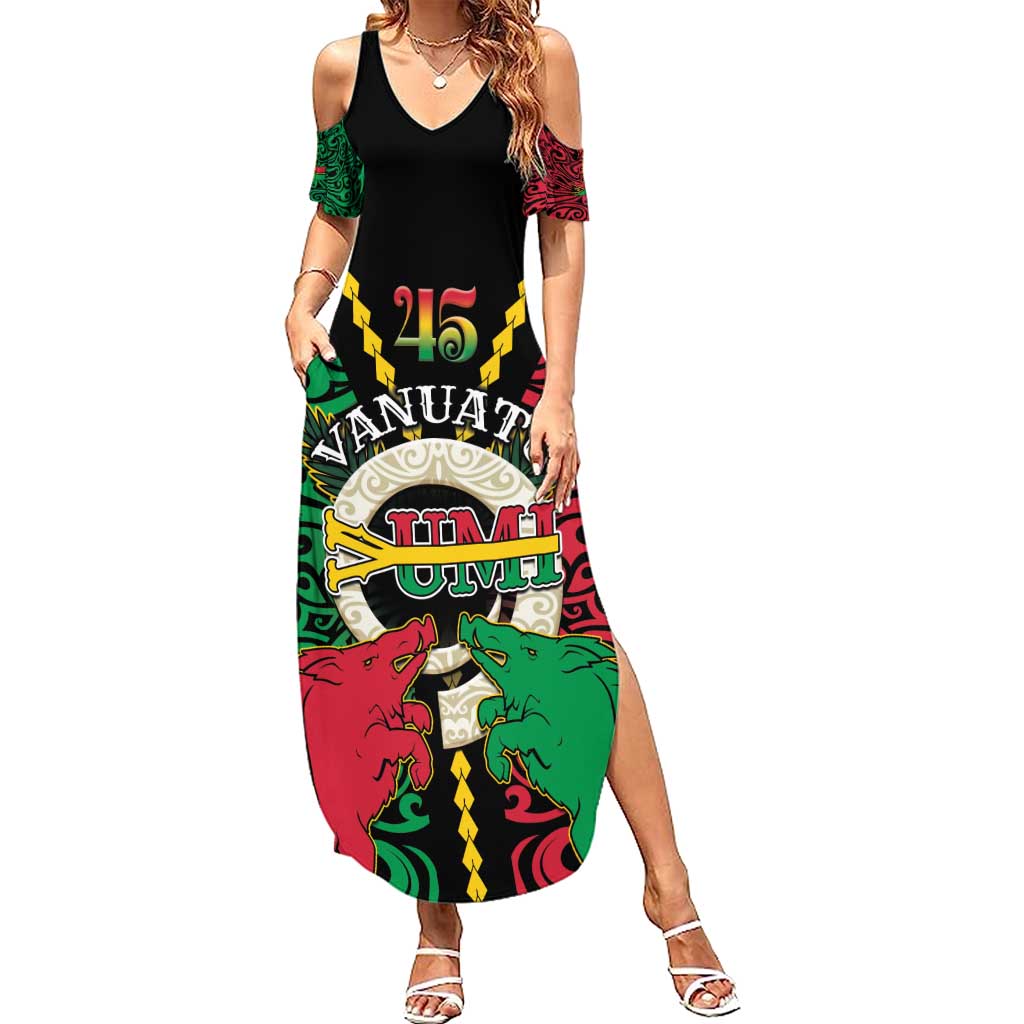 Vanuatu 45th Independence Day Summer Maxi Dress Long God Yumi Stanap Wild Boar LT05