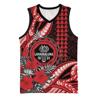 Personalized Hawaii Lahainaluna High School Basketball Jersey Tribal Tattoo With Hibiscus Flowers
