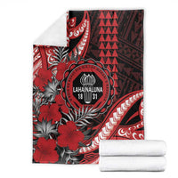 Hawaii Lahainaluna High School Blanket Tribal Tattoo With Hibiscus Flowers