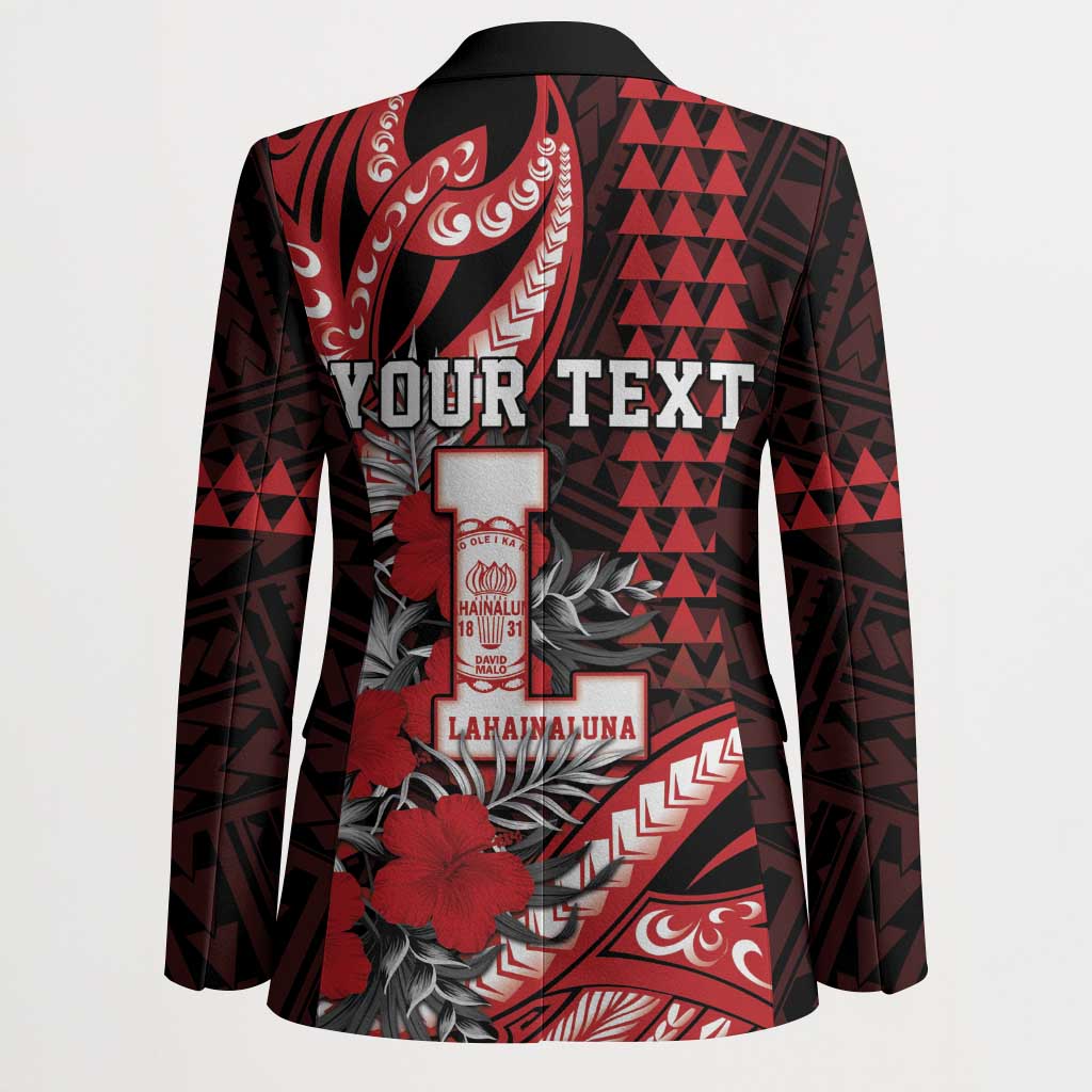 Personalized Hawaii Lahainaluna High School Blazer Tribal Tattoo With Hibiscus Flowers