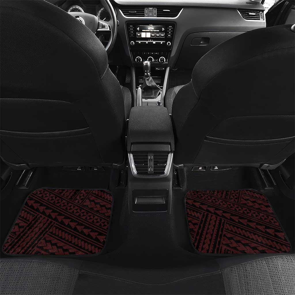 Personalized Hawaii Lahainaluna High School Car Mats Tribal Tattoo With Hibiscus Flowers