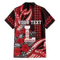 Personalized Hawaii Lahainaluna High School Family Matching Summer Maxi Dress and Hawaiian Shirt Tribal Tattoo With Hibiscus Flowers LT05 - Polynesian Pride