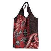 Hawaii Lahainaluna High School Grocery Bag Tribal Tattoo With Hibiscus Flowers