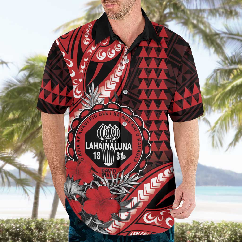 Personalized Hawaii Lahainaluna High School Hawaiian Shirt Tribal Tattoo With Hibiscus Flowers
