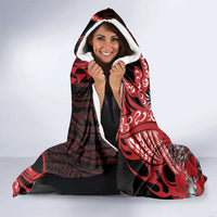 Hawaii Lahainaluna High School Hooded Blanket Tribal Tattoo With Hibiscus Flowers