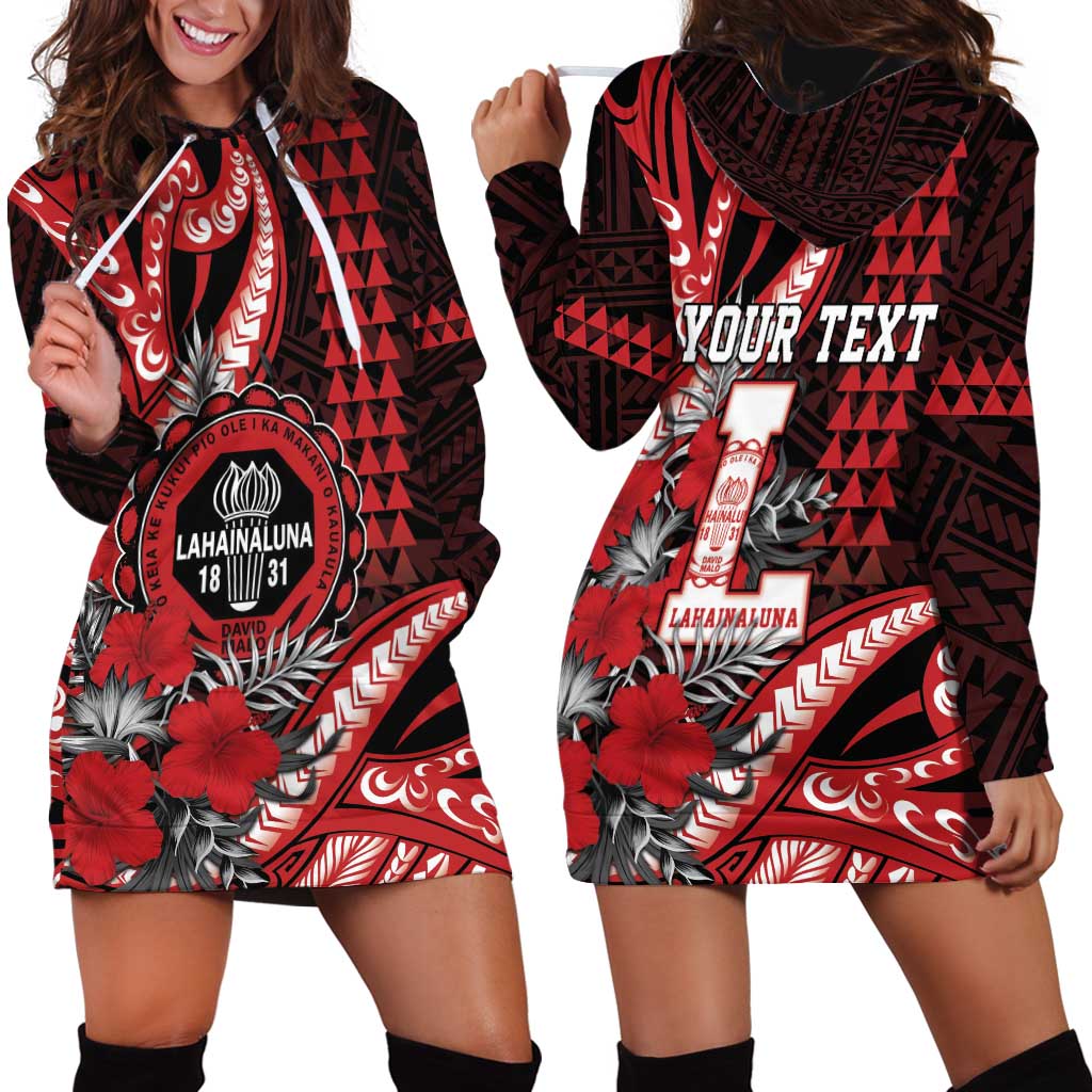 Personalized Hawaii Lahainaluna High School Hoodie Dress Tribal Tattoo With Hibiscus Flowers