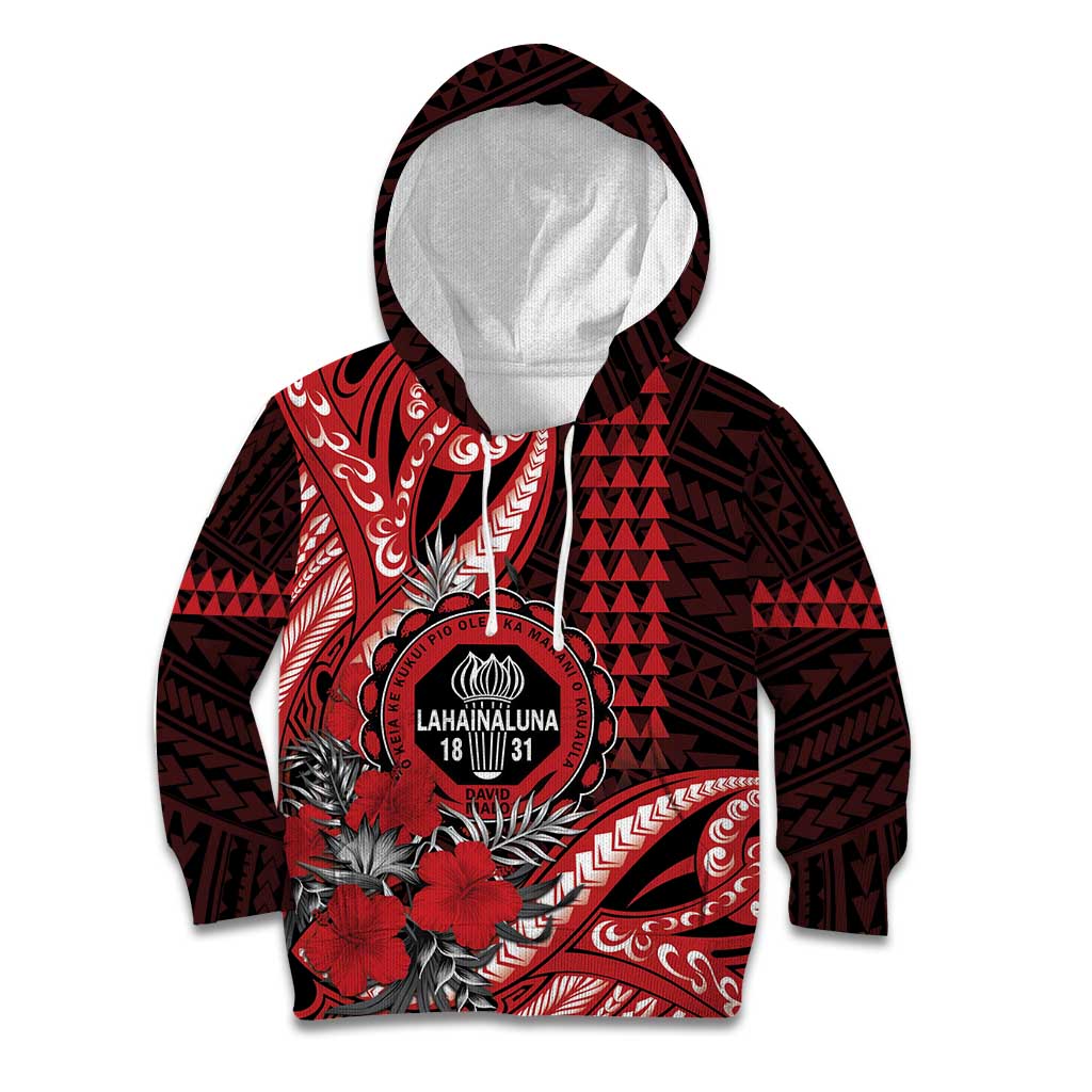 Personalized Hawaii Lahainaluna High School Kid Hoodie Tribal Tattoo With Hibiscus Flowers