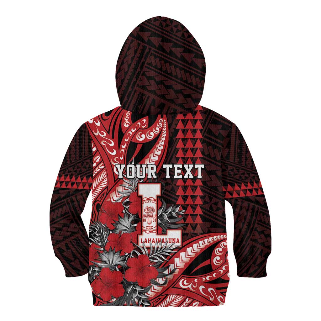 Personalized Hawaii Lahainaluna High School Kid Hoodie Tribal Tattoo With Hibiscus Flowers