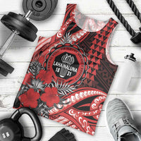 Personalized Hawaii Lahainaluna High School Men Tank Top Tribal Tattoo With Hibiscus Flowers LT05 - Polynesian Pride