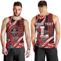 Personalized Hawaii Lahainaluna High School Men Tank Top Tribal Tattoo With Hibiscus Flowers LT05 - Polynesian Pride