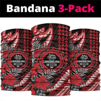 Hawaii Lahainaluna High School Neck Gaiter Tribal Tattoo With Hibiscus Flowers LT05 package One Size: 25*50cm Red - Polynesian Pride