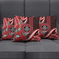 Hawaii Lahainaluna High School Pillow Cover Tribal Tattoo With Hibiscus Flowers LT05 - Polynesian Pride