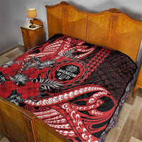Hawaii Lahainaluna High School Quilt Tribal Tattoo With Hibiscus Flowers