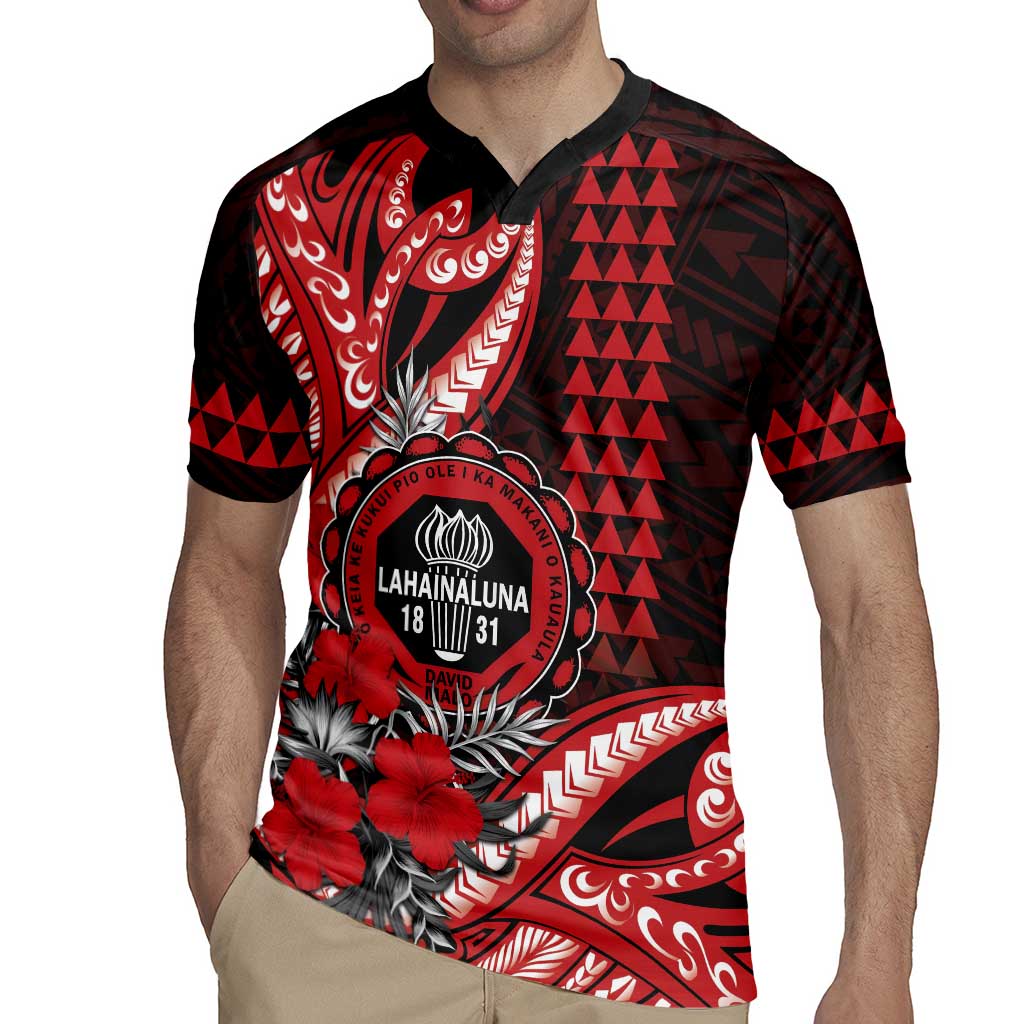 Personalized Hawaii Lahainaluna High School Rugby Jersey Tribal Tattoo With Hibiscus Flowers LT05 - Polynesian Pride