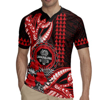 Personalized Hawaii Lahainaluna High School Rugby Jersey Tribal Tattoo With Hibiscus Flowers LT05 - Polynesian Pride