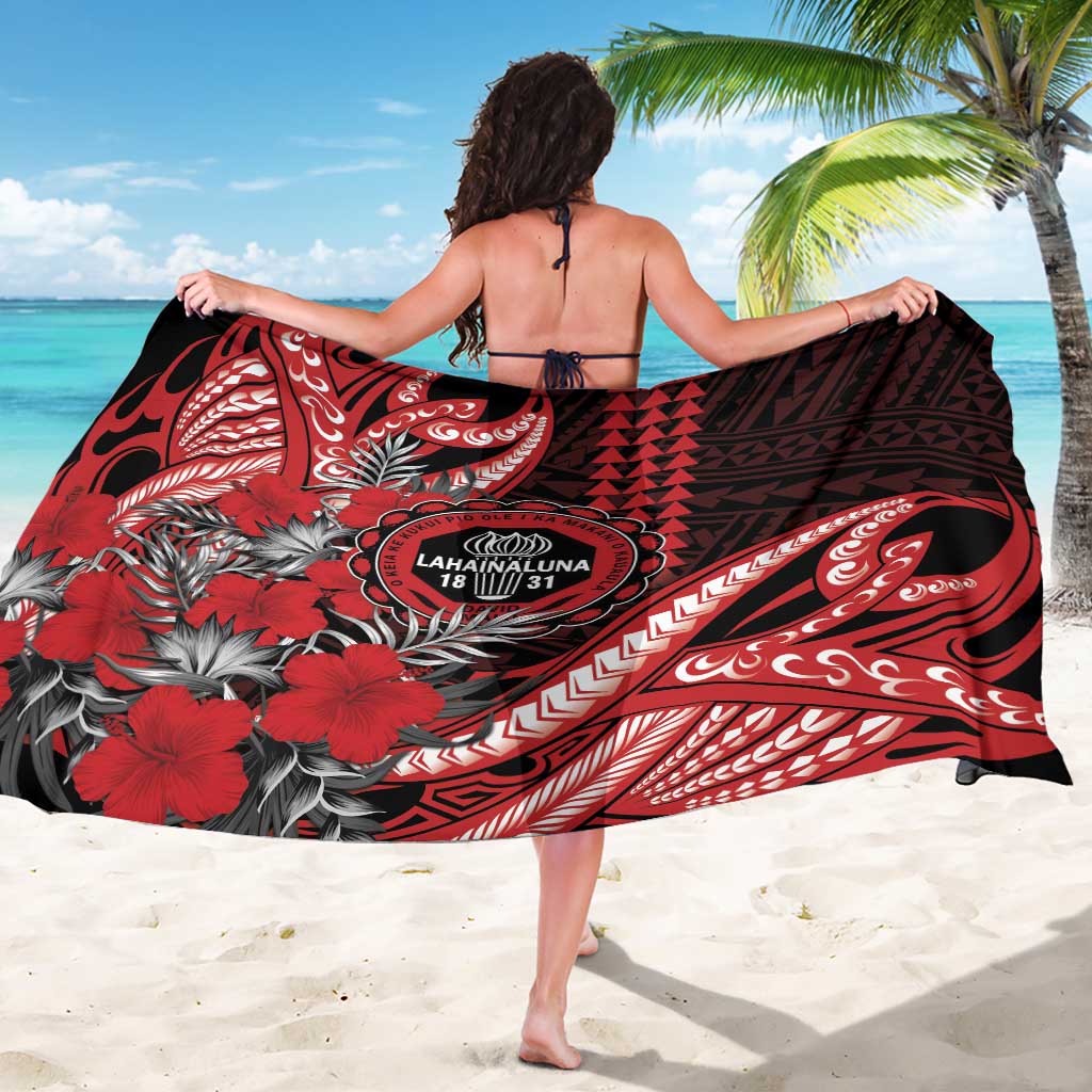 Hawaii Lahainaluna High School Sarong Tribal Tattoo With Hibiscus Flowers LT05 - Polynesian Pride