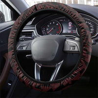 Hawaii Lahainaluna High School Steering Wheel Cover Tribal Tattoo With Hibiscus Flowers
