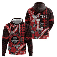 Personalized Hawaii Lahainaluna High School Zip Hoodie Tribal Tattoo With Hibiscus Flowers